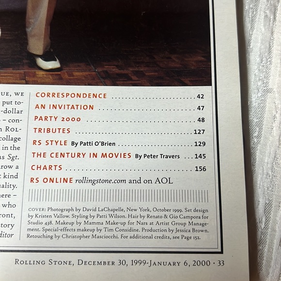 MILLENNIUM SPECIAL ROLLING STONE MAGAZINE THE PARTY 2000 DEC 1999 ISSUE 830/831 - Picture 6 of 17